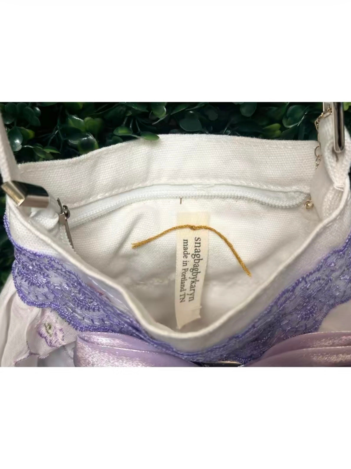 Purple Floral Crossbody Snagbag by Karyn