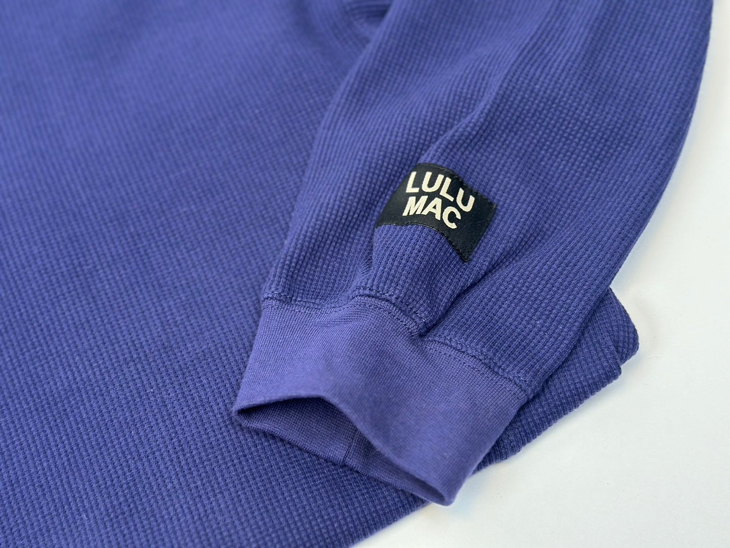 Lulu Mac Navy Waffle Long Sleeve Top