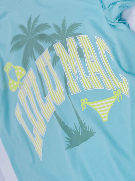 Lulu Mac Palm Tree Bikini Print Logo T-Shirt