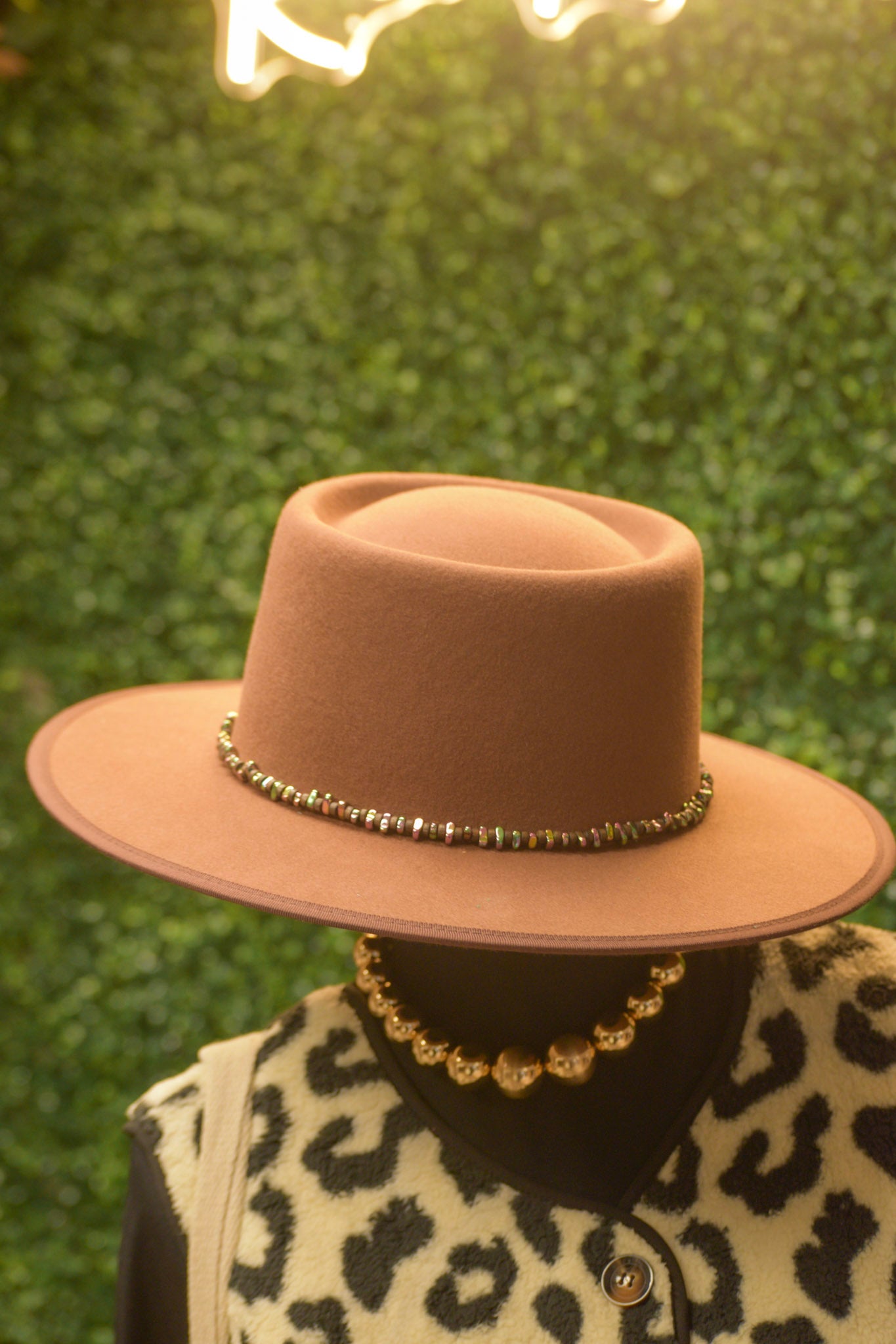 Brown Felt Round Hat