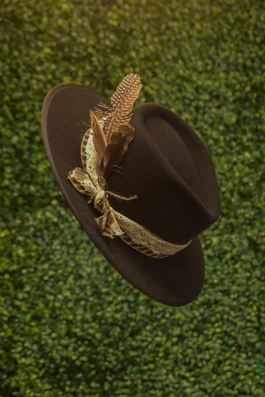Black Accessorized Hat