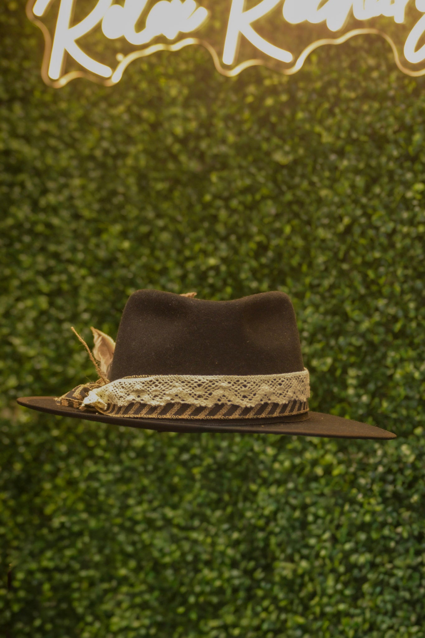 Black Accessorized Hat