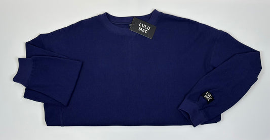 Lulu Mac Navy Waffle Long Sleeve Top