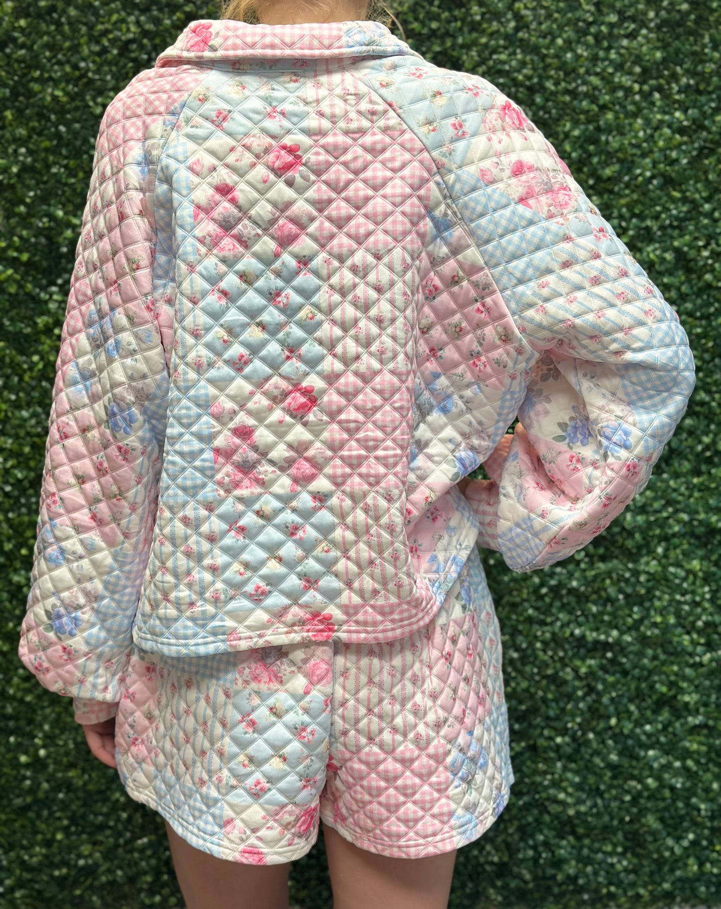 Rareraw Pink & Blue Quilted Patchwork Style Set