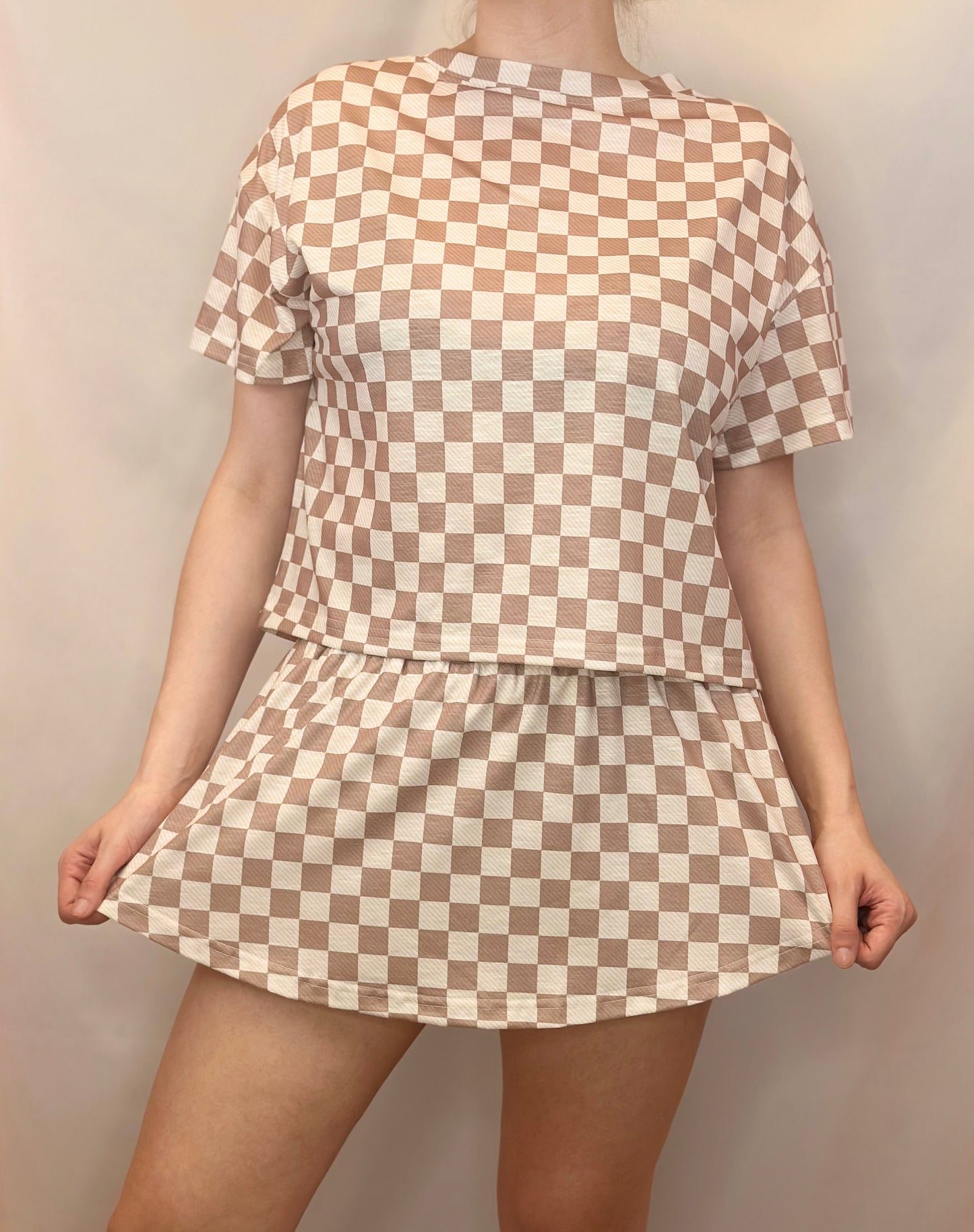 Checkered Skort Set