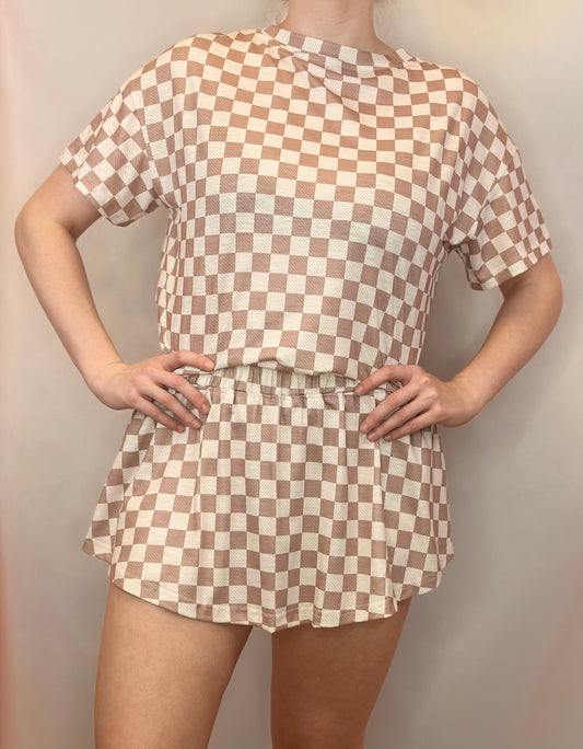 Checkered Skort Set