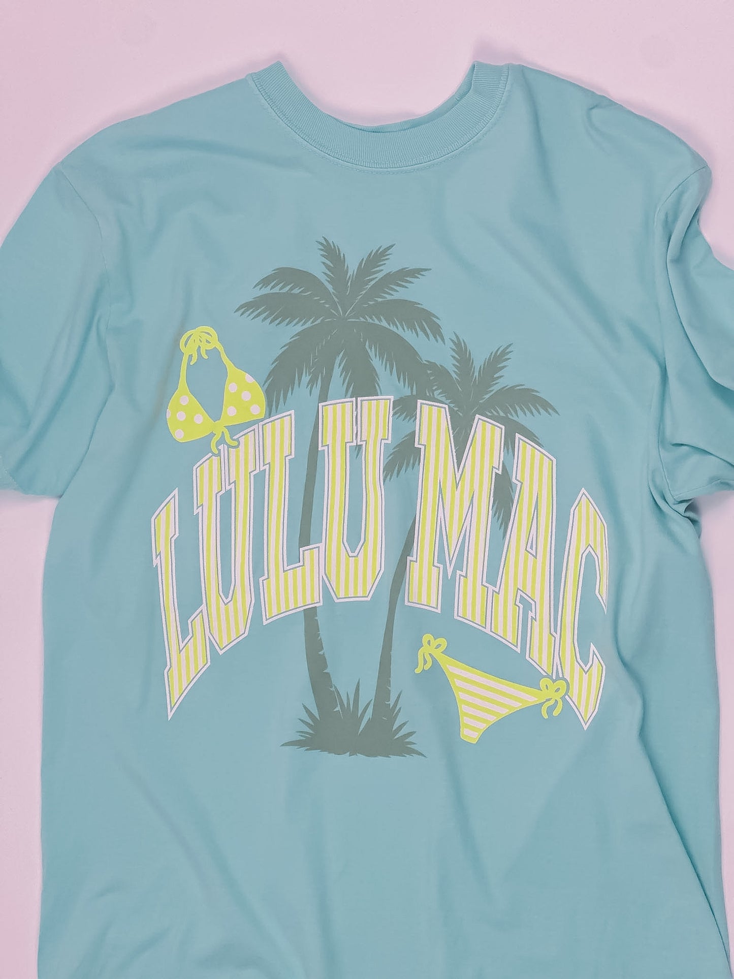 Lulu Mac Palm Tree Bikini Print Logo T-Shirt