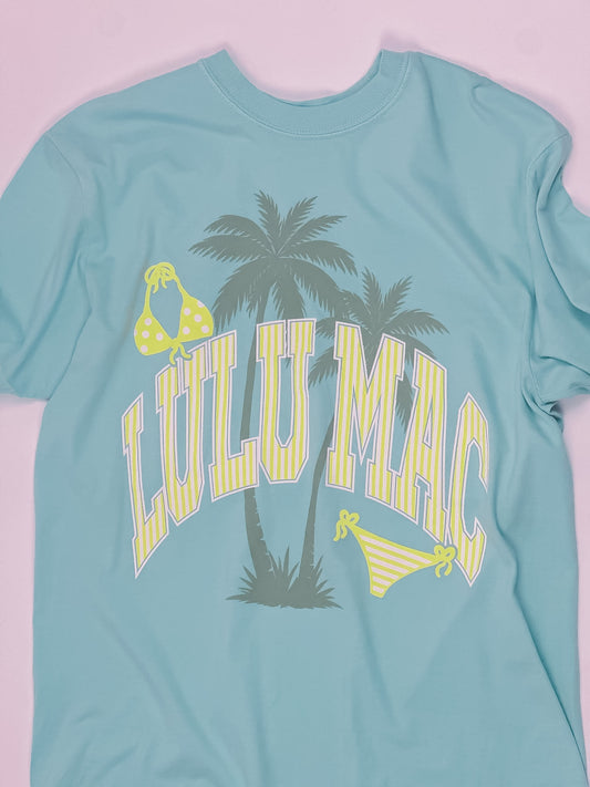 Lulu Mac Palm Tree Bikini Print Logo T-Shirt