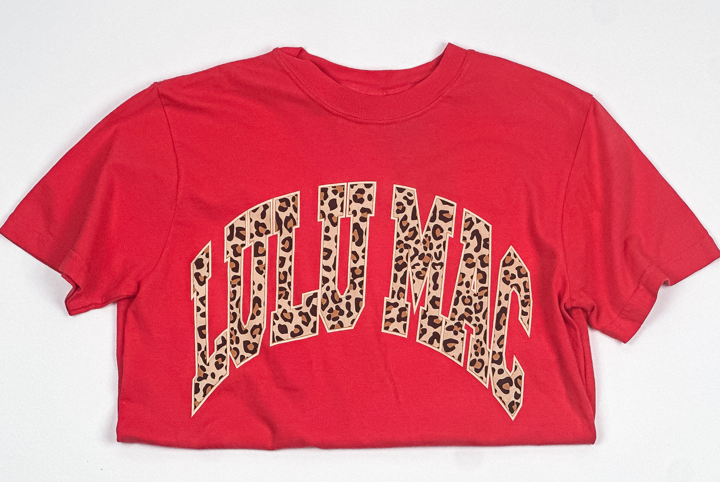 Lulu Mac Cheetah Print Logo T-Shirt