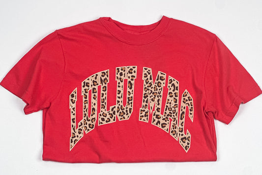 Lulu Mac Cheetah Print Logo T-Shirt
