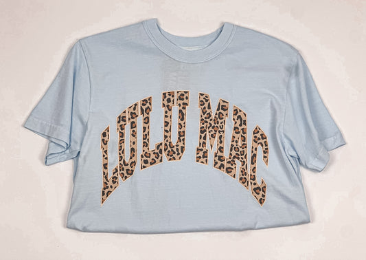 Lulu Mac Cheetah Print Logo T-Shirt