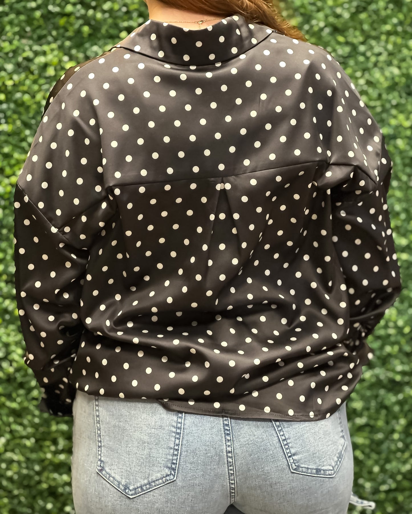 Polka Dot Button-Up Blouse