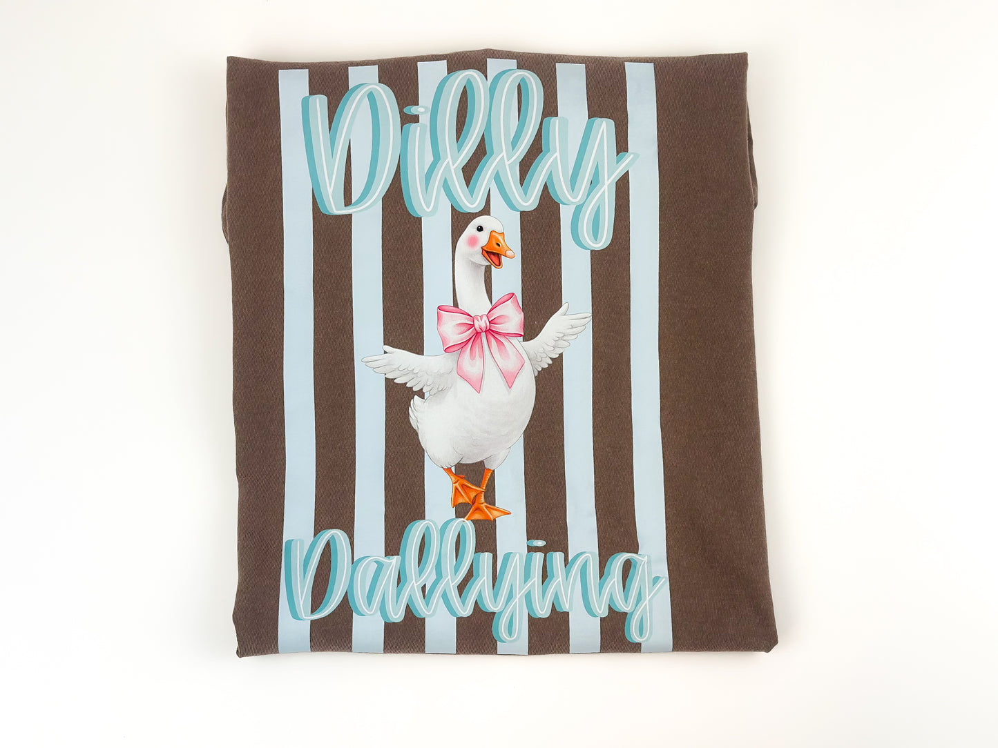 Dilly Dally Goose Striped Goose Print