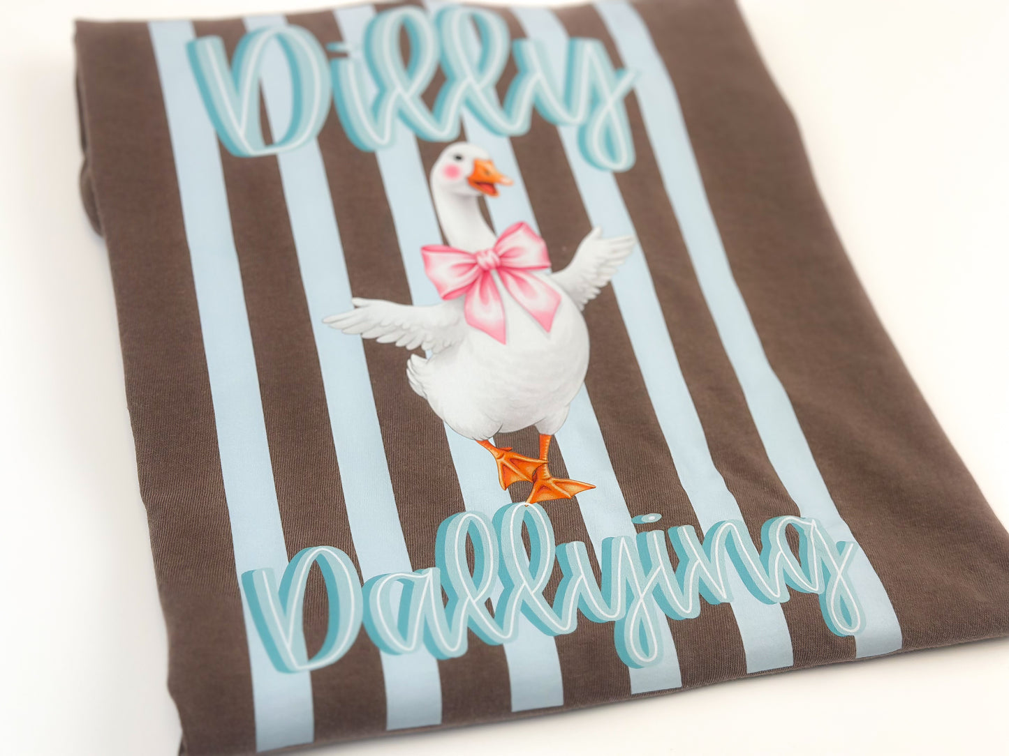 Dilly Dally Goose Striped Goose Print