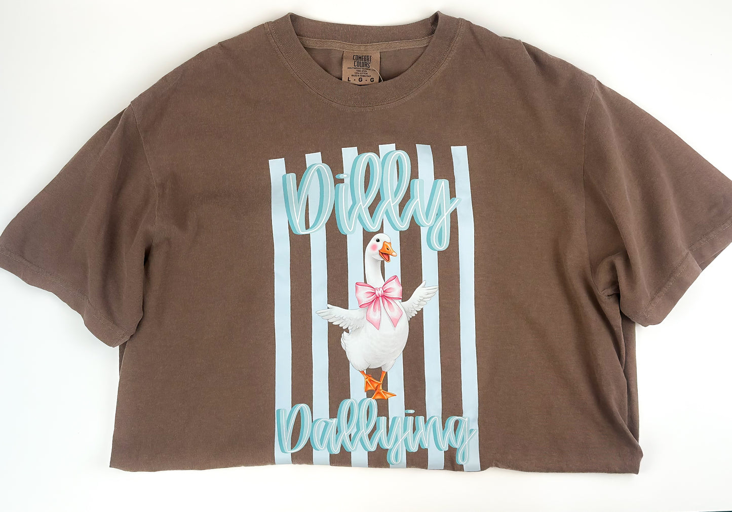 Dilly Dally Goose Striped Goose Print