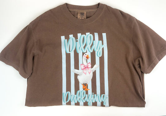 Dilly Dally Goose Striped Goose Print