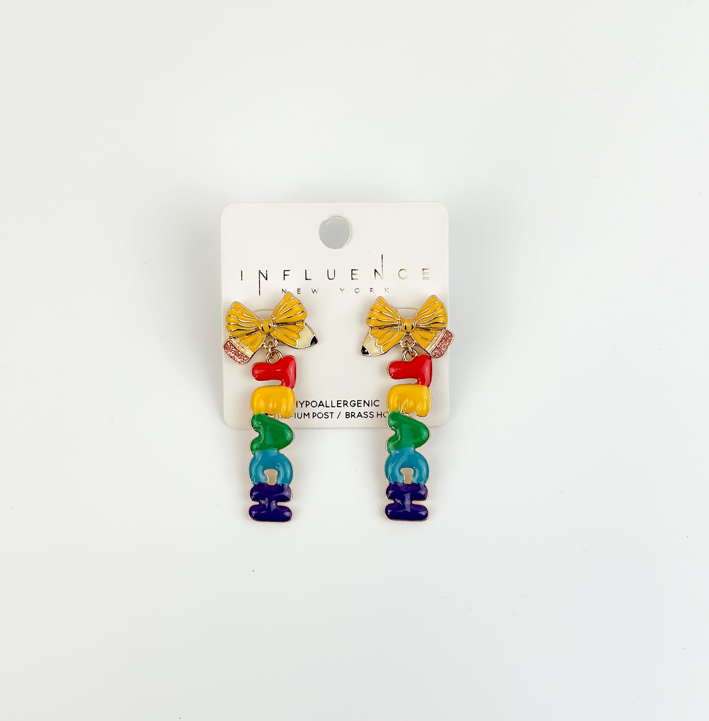 Back-To-School Earrings by Influence New York-Hypoallergenic-Each Set Sold Separately