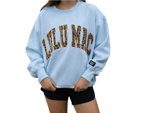 Lulu Mac Cheetah Print Embroidered Sweatshirt